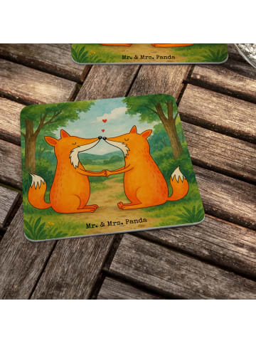 Mr. & Mrs. Panda Tischuntersetzer Füchse Liebe Design ohne Spruch in Weiß