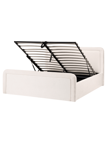 Beliani Doppelbett VIVIERS in Weiß/Schwarz - (W) 181 x (H) 105 x (L) 219 cm