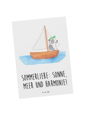 Mr. & Mrs. Panda Postkarte Sommerliebe mit Spruch in Weiß