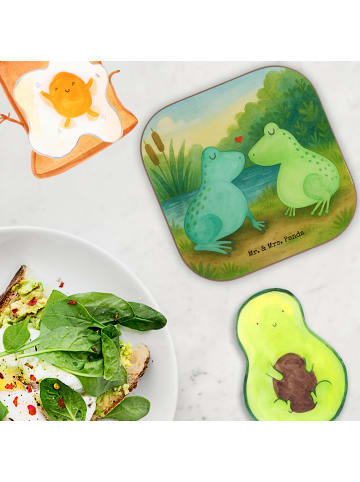 Mr. & Mrs. Panda Untersetzer Glas Frosch Liebe Design ohne Spruch in Weiß