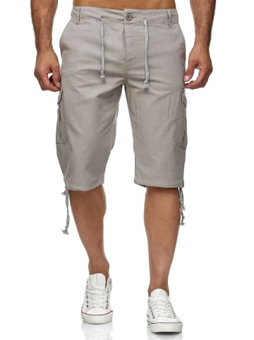 RESLAD Stoffhose 3/4 Cargo Bermuda in hellgrau