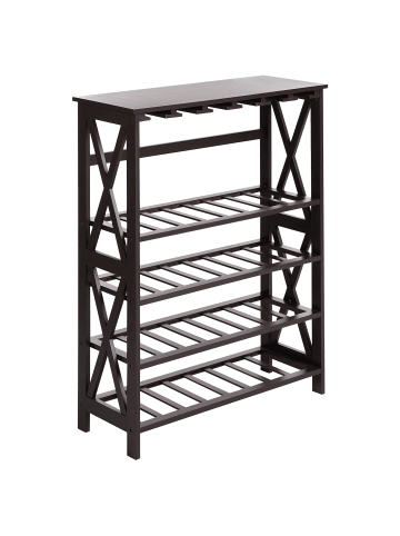 Beliani Weinständer ROTHESAY in Braun - (W) 73 x (H) 90 x (L) 29 cm