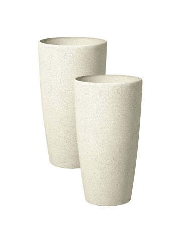 Beliani 2er-Set Outdoor Blumentopf ABDERA in Beige