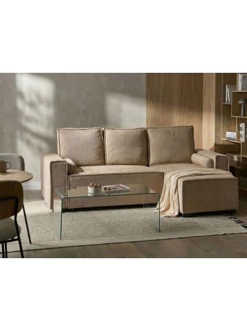 Beliani Schlafsofa EDANE in Beige/Schwarz - (W) 232 x (H) 94 x (L) 150 cm