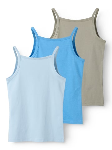 TWO SOON 3er-Pack Trägertop in Silver Lake Blue