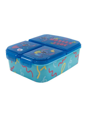 Lilo & Stitch Brotdose 3 Fächer Lilo&Stitch Lunchbox in Blau Frühstücksbox Kinder in Blau