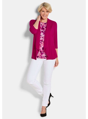 GOLDNER Kurzgröße:  Viskoseshirt in Twinset-Optik in beere / gemustert