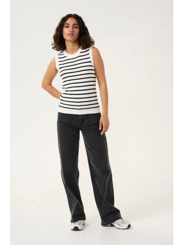 Kaffe Strickpullover KAlilybeth Tight fit in Chalk/Black Stripe