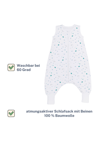 fillikid Sommerschlafsack mit Beinen Exklusiv in Ocean Weiß
