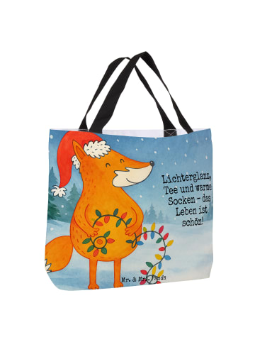 Mr. & Mrs. Panda Henkeltasche Fuchs Weihnachten Design mit Spruch in Weiß