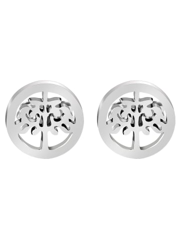 Adeliás Damen Ohrringe – Ohrstecker Lebensbaum aus Edelstahl in silber