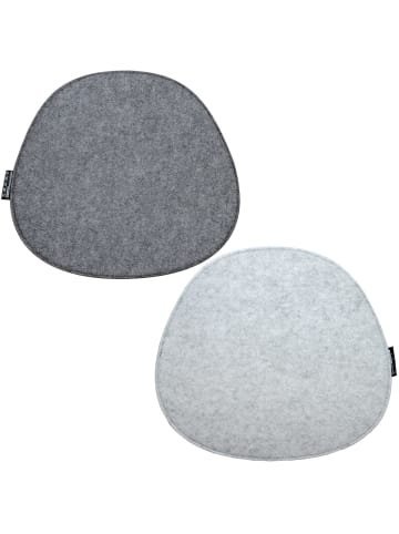DuneDesign 2er Set Filz Stuhlkissen Hygge in Grau