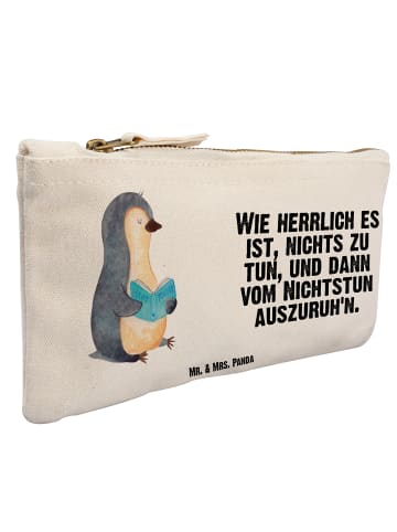 Mr. & Mrs. Panda Schminktasche Pinguin Buch mit Spruch in Weiß