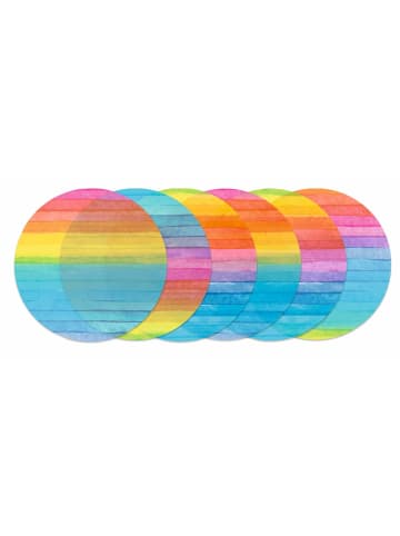 URSUS Laternenzuschnitte Regenbogen Streifen, rund Ø17,5cm, 24 Blatt - ab 3 Jahren