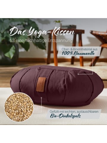 DoYourFitness Yoga-Kissen Ganesh gefüllt Dinkelspelz braun Halbmond Braun