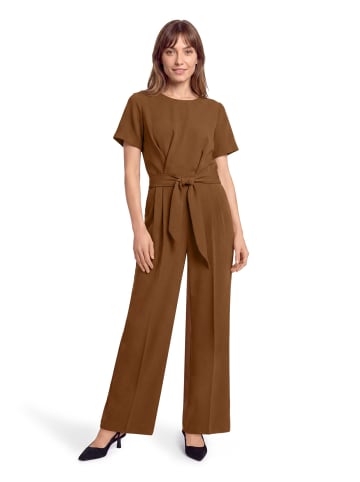 BETTY & CO Jumpsuit mit Bindegürtel in braun