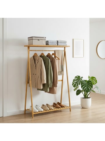 relaxdays Kleiderständer in Natur - (B)100 x (H)160 x (T)35 cm