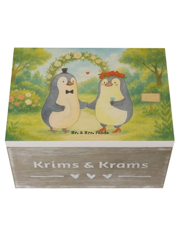 Mr. & Mrs. Panda Box Hochzeit Pinguin Design ohne Spruch in Weiß