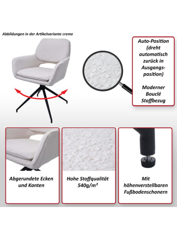 MCW 2er-Set Esszimmerstuhl Bouclé N74, Grau