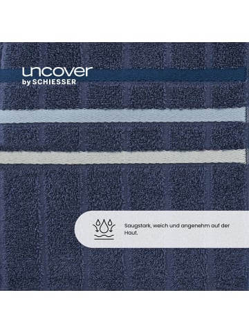 UNCOVER BY SCHIESSER Frottier-4er-Set: Handtücher Ohio in Dunkelblau