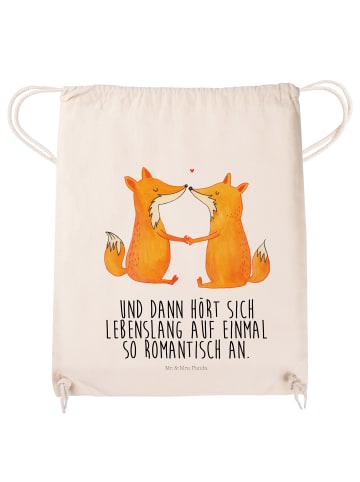 Mr. & Mrs. Panda Sportbeutel Füchse Liebe mit Spruch in Creme