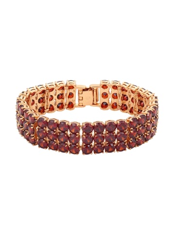 faina Women Crystal-Studded Bracelet in Rose Gold Red