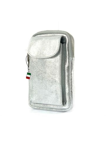Florence Florence Umhängetasche, Handtasche Leder silber ca. 12cm