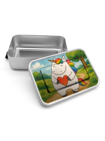Mr. & Mrs. Panda Brotdose Einhorn Herz Design ohne Spruch in Weiß