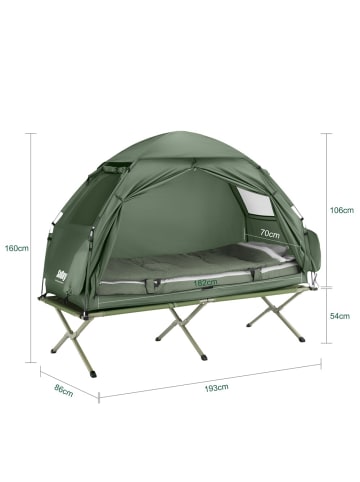SoBuy Campingzelt in Olivgrün matt - (W) 86 x (H) 160 x (L) 193 cm