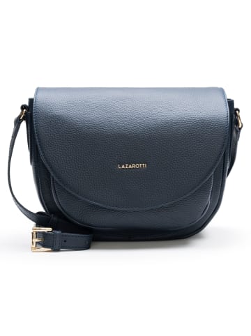 Lazarotti Bologna Leather Umhängetasche Leder 27 cm in navy