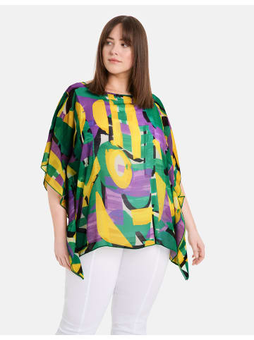 SAMOON Bluse Tunika in Lemon Green gemustert