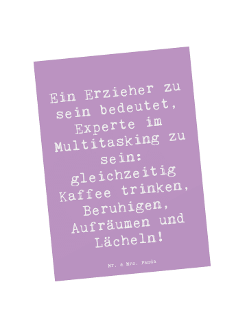 Mr. & Mrs. Panda Wanddeko Spruch Multitasking Erzieher mit Spruch in Lavendeltraum
