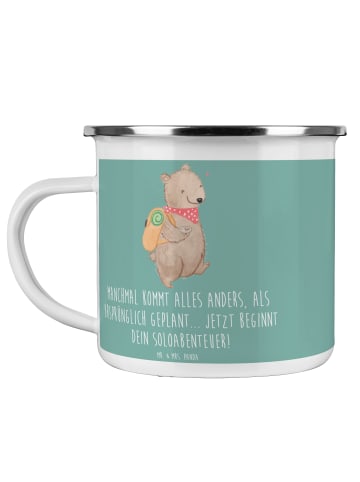 Mr. & Mrs. Panda Blechtasse Scheidung Soloabenteuer mit Spruch in Meeresbrise