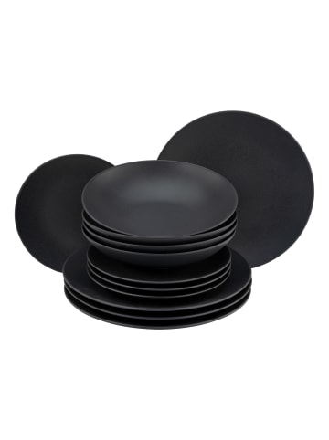 CreaTable CreaTable Soft Touch Tafelservice 12 teilig in Schwarz in Schwarz