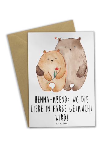 Mr. & Mrs. Panda Grußkarte Henna-Abend Farbenliebe mit Spruch in Weiß