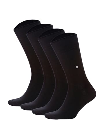 Burlington Socken 4er Pack in Schwarz