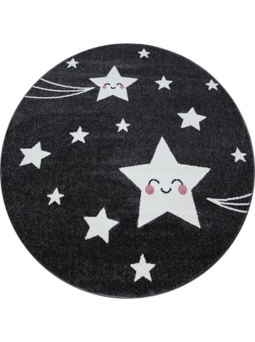 KADIMA DESIGN Teppich Kinder Sterne Polypropylen saugroboter Kurzflor Kinderzimmer in Grau