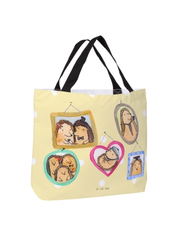 Mr. & Mrs. Panda Reisetasche Igel Familie ohne Spruch in Gelb Pastell