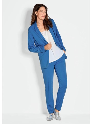 GOLDNER Damenblazer mit Reverskragen und Paspeltaschen in blau