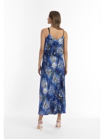 faina Damen Maxikleid Mit Animal-Print in Königsblau