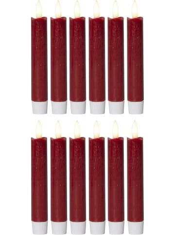 Novaliv Novaliv Stabkerzen LED mit Timer ROT 12 Stück Indoor 6 Stunden ECHTWAC in Rot