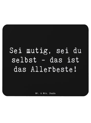 Mr. & Mrs. Panda Mauspad Spruch Mutig zu sich selbst stehen mit ... in Schwarz