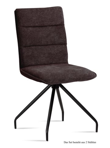 58 aufm Kessel ESSZIMMERSTUHL (2er-Set) Dianna 47x92x60 Schwarz/Espresso