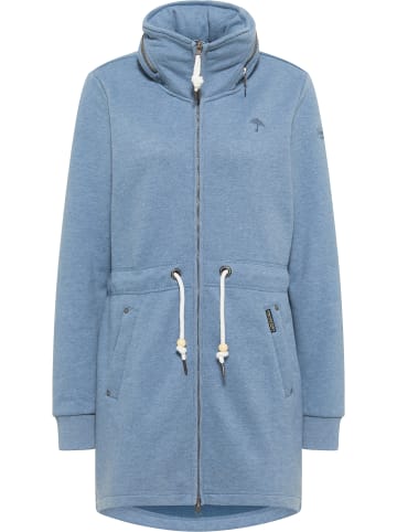 Schmuddelwedda Lange Sweatjacke in Blau Melange