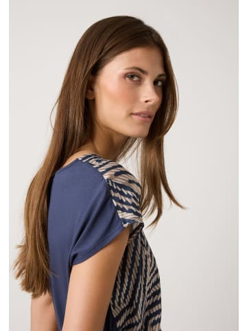 More & More Blusenshirt Materialmix in graphical strokes print