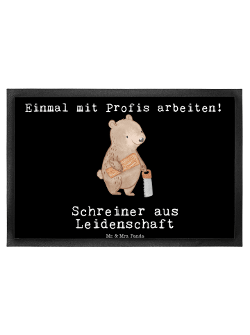 Mr. & Mrs. Panda Schmutzfangmatte Schreiner Leidenschaft mit Spruch in Schwarz