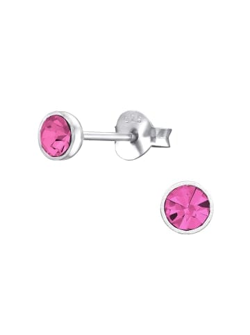 Alexander York Ohrringe, Ohrstecker Silber KRISTALL pink in 925 Sterling Silber, 2-tlg. in pink