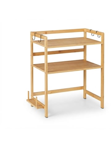 relaxdays Mikrowellen Regal in Natur - (B)61 x (H)67 x (T)35 cm