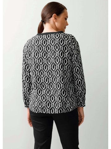 Alba Moda Bluse in grafischem Kettendessin in schwarz