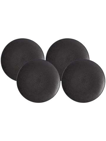4er Set Speiseteller Kitwe in Schwarz ø 28 cm